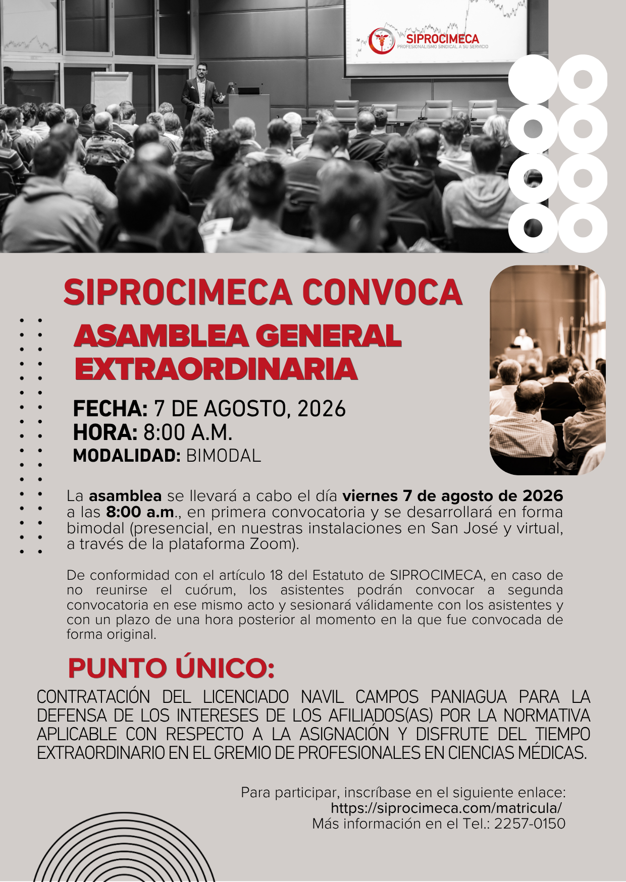 SIPROCIMECA CONVOCA